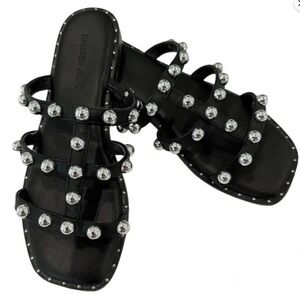 Sincerely Jules Ventura slide sandals with silver ball detail Size 6.5